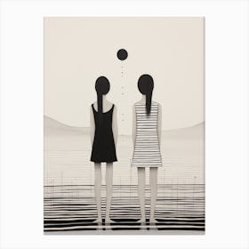 'Two Women In The Water' 1 Canvas Print