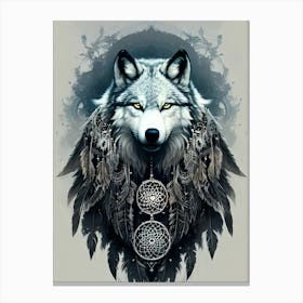 Wolf Dreamcatcher 15 Canvas Print