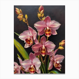 Cymbidium Orchids Oil Painting 1 Canvas Print