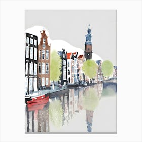 Amsterdam watercolor 1 Canvas Print