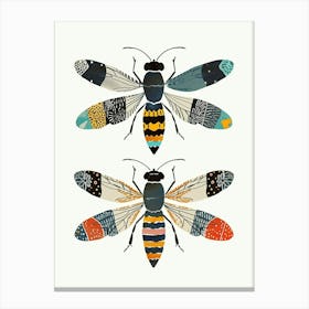 Colourful Insect Illustration Hornet 4 Canvas Print