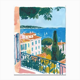 Travel Poster Happy Places Saint Tropez 2 Canvas Print