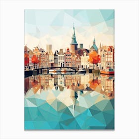 Amsterdam, Netherlands, Geometric Illustration 4 Canvas Print