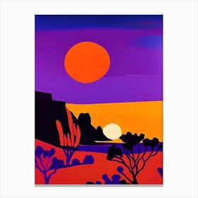 Block Colour Desert Sunrise Canvas Print