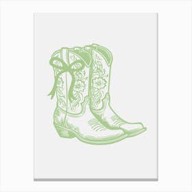 Sage Green Boots Canvas Print