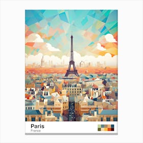 Paris, France, Geometric Illustration 4 Poster Canvas Print