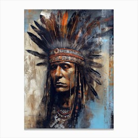 Whispers of Wisdom: Nomadic Narratives in Native American Art Canvas Print