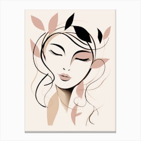 Woman With Leaves In Her Hair Canvas Print