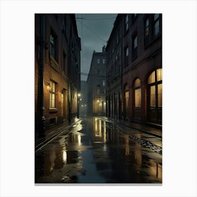 Wet Street At Night 1 Canvas Print