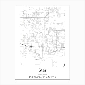 Star,United States Minimalist Map Toile