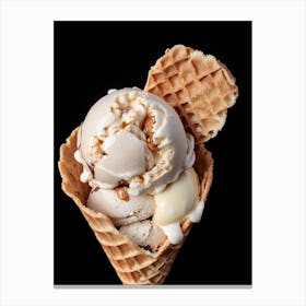 Waffle cone with Ice Cream Canvas Print