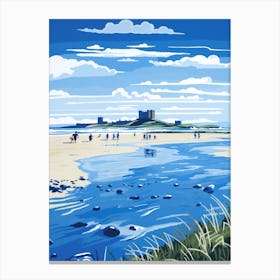 A Picture Of Bamburgh Beach Northumberland 4 Canvas Print