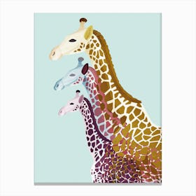 Giraffes in Mint Canvas Print