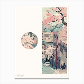 Tokyo Japan 4 Cut Out Travel Poster Canvas Print