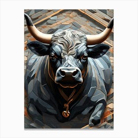 Bull Head mozaik Canvas Print