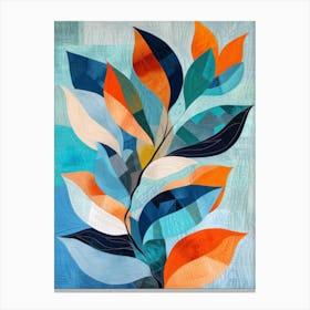 Leaves Of Blue And Orange Canvas Print