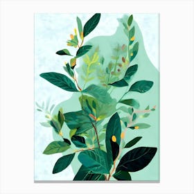 Green Leaves On A Branch Canvas Print