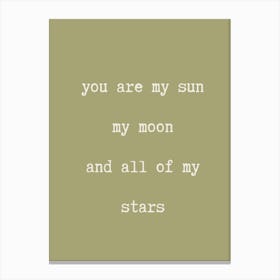 MYSUNMYMOONMYSTARS Canvas Print