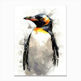 Aesthetic Abstract Watercolor Penguin Canvas Print