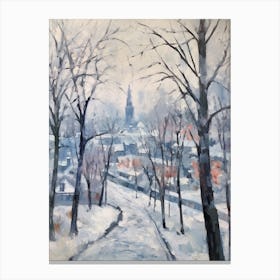 Winter City Park Painting Kalemegdan Park Belgrade Serbia 8 Canvas Print