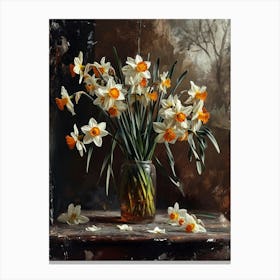 Baroque Floral Still Life Daffodil 2 Canvas Print
