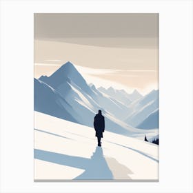 Mountain Solitude Silhouette Canvas Print