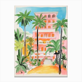 The Palms Hotel & Spa   Miami Beach, Florida   Resort Storybook Illustration 1 Canvas Print