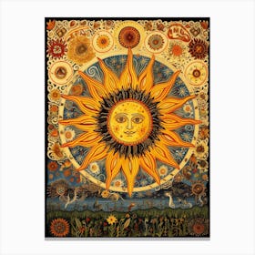 Sun Tapestry Style  Canvas Print