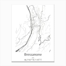 Bressanone,Italy Minimalist Map Canvas Print