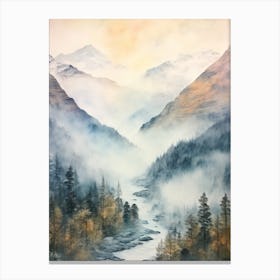 Autumn Forest Landscape The Mount Aspiring National Forest New Zealand Canvas Print