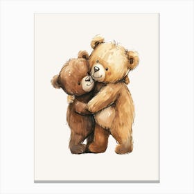 Teddy Bears Hugging Kids and Nursery Canvas Print