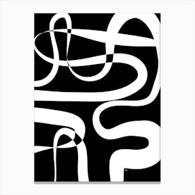 Abstract Black Maze Canvas Print