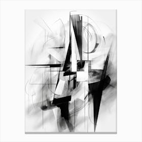 Enigmatic Encounter Abstract Black And White 6 Canvas Print