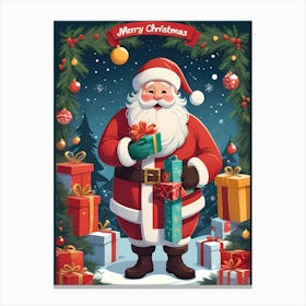 Santa Claus With Gifts Canvas Print