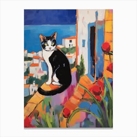 Painting Of A Cat In Hammamet Tunisia 3 Canvas Print