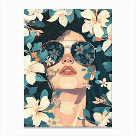 Portrait Of A Woman In Sunglasses Canvas Print