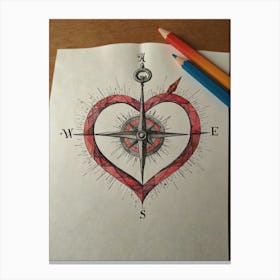 Heart Compass 9 Canvas Print