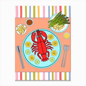 Lobster On A Plate 2 Canvas Print