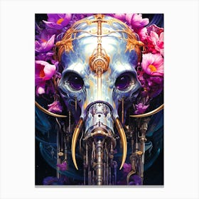 Skull And Flowers Canvas Print
