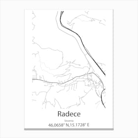 Radece,Slovenia Minimalist Map Canvas Print