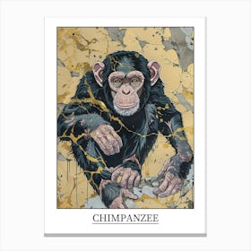 Chimpanzee Precisionist Illustration 2 Poster Canvas Print