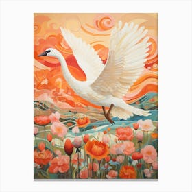 Swan 3 Detailed Bird Painting Canvas Print