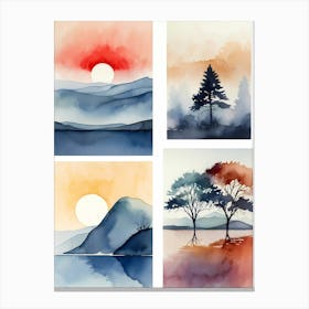 Watercolor Landscapes 1 Canvas Print