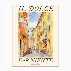 Il Dolce Far Niente Livorno, Italy Watercolour Streets 3 Poster Canvas Print