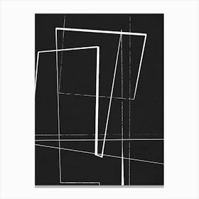 Angular Lines No 2 (Dark Grey) 1 Canvas Print