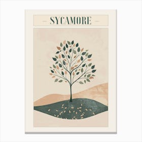 Sycamore Tree Minimal Japandi Illustration 1 Poster Canvas Print