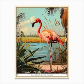Greater Flamingo Camargue Provence France Tropical Illustration 9 Poster Canvas Print