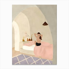 Woman In Bed Canvas Print