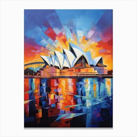 Opera House Sydney I, Modern Abstract Brush Style Vibrant Painting Canvas Print