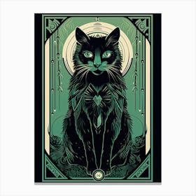 Strenght Cat Tarot Card 2 Canvas Print